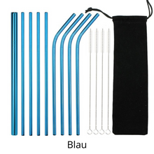 Lade das Bild in den Galerie-Viewer, Edelstahl RainbowStraw Partystrohhalme - umweltschonend und wiederverwendbar (25% Rabatt)