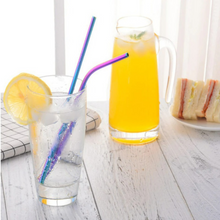 Lade das Bild in den Galerie-Viewer, Edelstahl RainbowStraw Partystrohhalme - umweltschonend und wiederverwendbar (25% Rabatt)