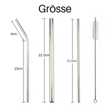 Lade das Bild in den Galerie-Viewer, Edelstahl RainbowStraw Partystrohhalme - umweltschonend und wiederverwendbar (25% Rabatt)
